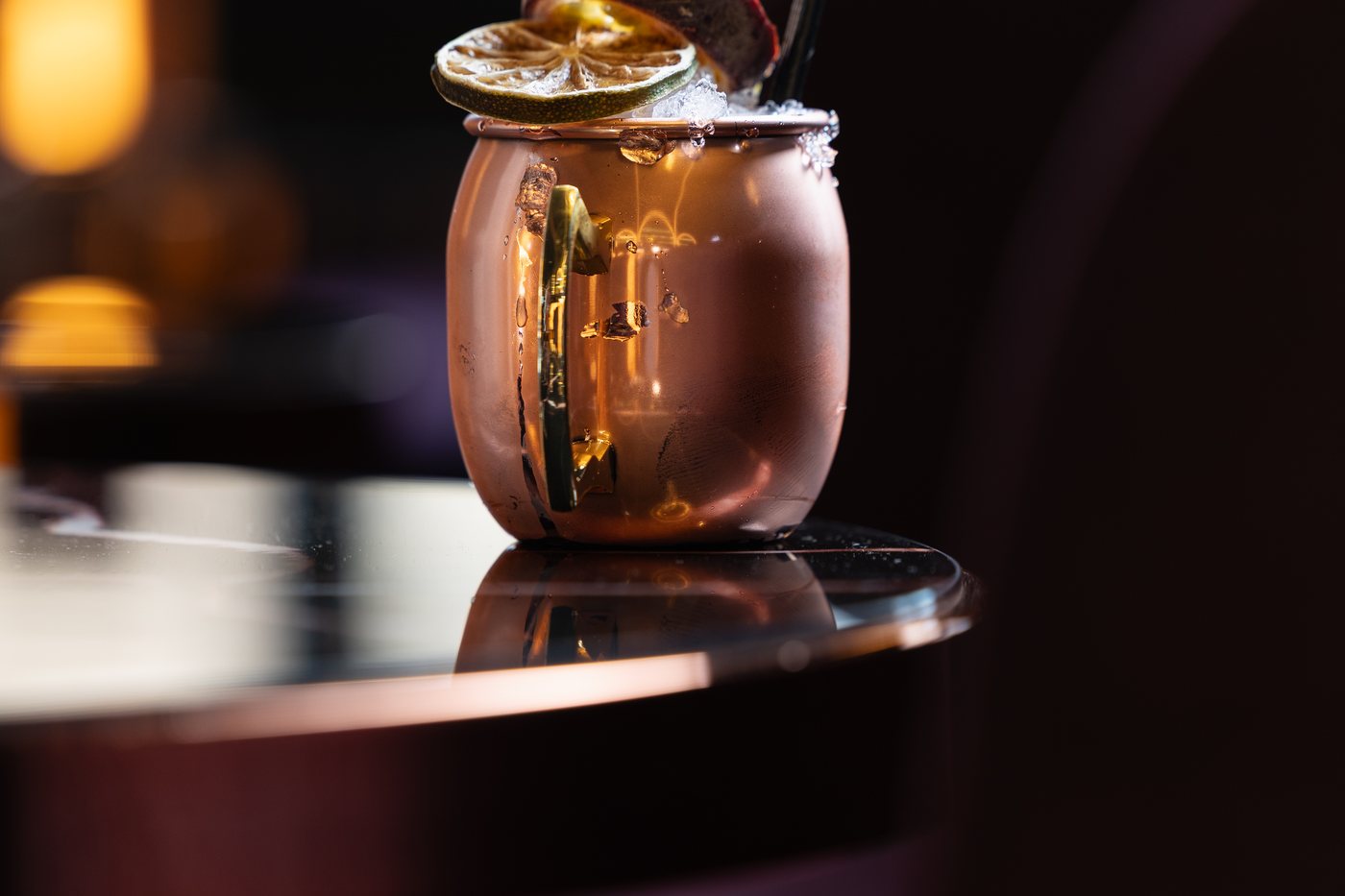 A signature serve in a copper cup
