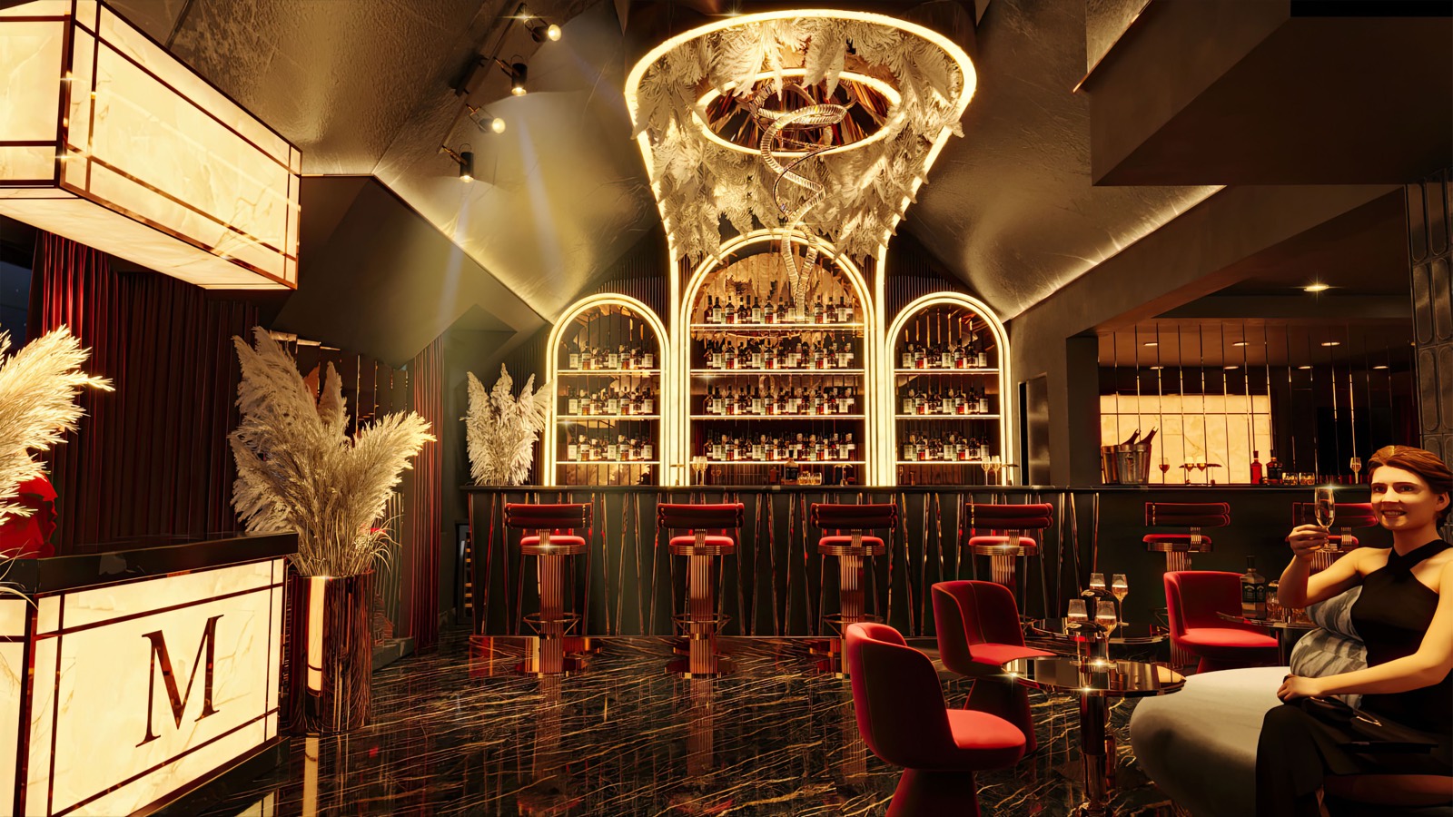 The bar room